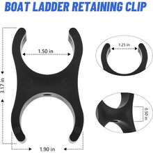 VE7V B00351PL-WS Marine Storage / Stowing Clip Pontoon Boat Ladder Boat Hook Holder Clip, Pontoon Ladder Stowing Storage Clip 3 Step Boat Telescopic Ladder Or 4 Step Boat Telescopic Ladder - 1 Pack - 1 - Xem 4