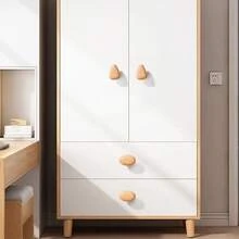 Tiradores de gabinete de madera de estilo nórdico para niños, tiradores de cajón de piedra con diseños de dibujos animados, perillas de madera natural para habitaciones infantiles y armarios