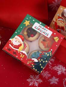 1pc/5/10PCS Christmas Cookie Boxes ,Bulk Kraft, Large Holiday Christmas Cookie Tins With Lids, Bakery Christmas Treat Boxes, Candy And Cookie Boxes For Gift Giving , Food Packaging Containers.