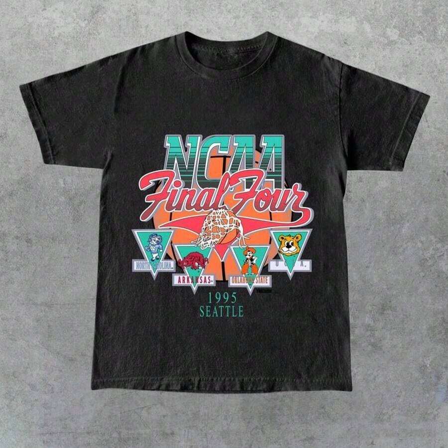 1995  Final Four Official Game Shirt, Graphic Vintage Sports Tees Summer Shirts For Men, Gift For Her, Gift For Him, Gift For FriendNew Casual T-Shirts For Men And Women - màu đen - Xem 1