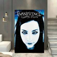 Framed Evanescence "Fallen" Frame Canvas Wall Art - Music Concert Poster, Festive Christmas Decor For Bedroom Ambiance, Dark Blue & Black Album Artwork, Festive Decoration | Music Poster | Stylish Typography, Music Room Decor, 2D Flat, Perfect For Room Decor - Đóng khung - Xem 2
