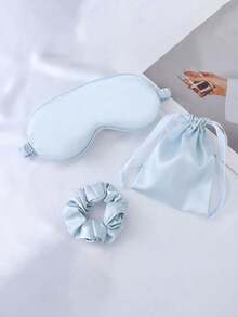 Sleep Eye Mask Set - Include Mask, Hair Band And Storage Bag, Breathable Satin Blindfold, Lightweight Blackout Eye Cover For Home, Bed, Airplane And Spa (Pink),Perfect Choice For Party Favors For Birthdays, Christmas, Halloween, And Other Celebrations. - Multicolor - View 14