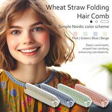 Women's Travel Comb, 4-Piece Set. Double-Headed, Foldable, Portable, Mini, Compact, Foldable Hairbrush Suitable For All Hair Types. Suitable For Use During Exercise, While Driving, When Carrying Around, Or At Work