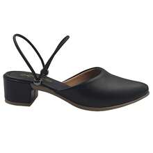 Women's 2 In 1 Heel Mule Sandal With Medium Heel - 黑色 - 查看 3