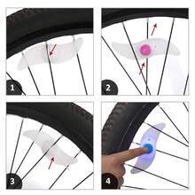 6 Pcs Colorful LED Bike Wheel Light, Waterproof Easy Install Bicycles Wheel Spoke LED Lights With 3 Modes, For Bicycle Spoke Decoration Warning At Night Easy To Install Spoke Decorations - Multicolor - View 7