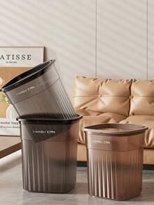1pc Household Garbage Bin, Large Plastic, Transparent, High Aesthetics Garbage Bin, Bathroom, Kitchen, Living Room Garbage Bin, Thick Paper Basket Garbage Bin