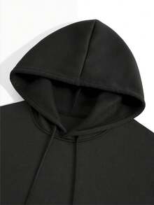 Mujer003-1 Sudadera de mujer Almacén local en México  invierno sudadera de manga larga cómoda suave Sudadera con capucha negra, impresión de bolas de disco plateadas y texto "DISCO CLUB" para un estilo moderno y divertido. - Negro - Ver 4