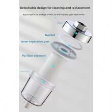 1 filtro + 5 filtros de repuesto, filtro de cabezal de ducha, elimina eficazmente los metales pesados, mejora la salud de la piel y el cabello, filtración de 6 etapas, mejora la calidad del agua