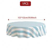 1/36 chiếc khăn trải bàn hình chữ nhật và tròn theo chủ đề Oktoberfest, sọc xanh trắng, kẻ caro, chanh, khẩu hiệu lễ hội bia, họa tiết thùng, thích hợp cho tiệc ngày lễ, họp mặt gia đình, trang trí không khí lễ hội, nhà bếp, phòng ăn, phòng khách, tiệc khách sạn - sọc xanh và trắng - Xem 12