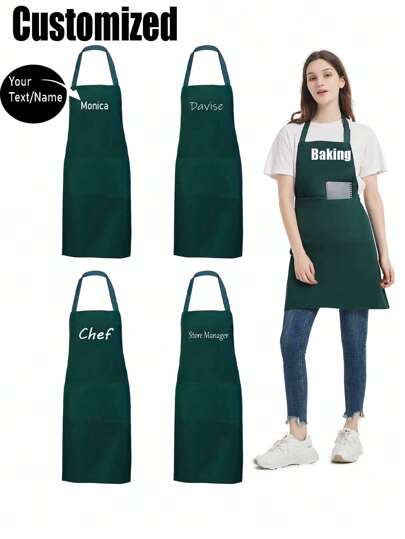1pc Customized Kitchen Cooking Apron, Modern Polyester Oil-Proof Apron, Black Kitchen Apron, Polyester Apron For Garden, Kitchen And Housework Perfect For Home, Restaurant, And Kitchen Cooking,Washable Custom,Unique,Personalized Ideal Gifts For Boyfriend,Ideal Gifts For Girlfriend,Ideal Gifts For Family,Ideal Gifts For Friends Boyfriend,Girlfriend,Friends Sofa,Bed,Car,Tea Room,Bedroom,Living Room,Bathroom,Dining Room
