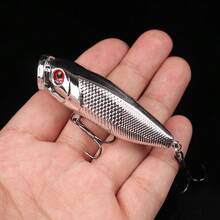 10pcs Hard Plastic Lure Artificial Bait Mixed Size Hard Bait Pike Fishing Lures - 銀色 - 查看 7