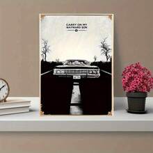 Canvas Wall Art, Retro "Supernatural" TV Series Classic Car And Road Design Theme Art Wooden Frame Painting (1 Piece) Thickness 2. 5 Cm/ 1 Inch - Suitable For Home Decoration In Various Occasions, Ideal Poster Picture Gift, Valentine's Day, Thanksgiving Day, Easter, Christmas Gift, Room Decor Halloween Decor, Perfect Gift, Autumn And Winter Wall Decoration, Home Decor, Bedroom Decor, Kitchen Decoration, Entrance Decoration, Bathroom Decor, Direct Wall Painting, Dopamine Decoration, High-Quality Wall Painting Posters, Modern Home Decoration - 彩色 - 查看 5