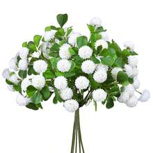 Fake Flowers With Stems Realistic Natural Artificial Chrysanthemums Flowers For Vase Home Porch Garden Yard And More - White - View 6