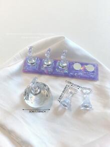 亚克力极光彩虹色矩形钻石形状美甲展示架，树脂水晶珠水钻复古韩国花朵激光 DIY 家居和户外女士母亲姐妹妻子女友婚礼美甲沙龙美容情人节使用