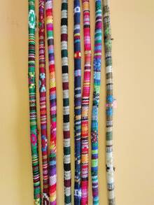 0.6cm/0.24in Bohemian Fabric Wrapped Core Round Cord, Suitable For Jewelry, Hanging Rings, Pet Collars, Slippers And Other DIY Accessories