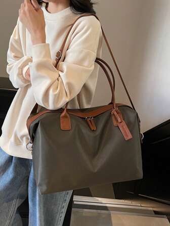 复古通勤新款多功能手提包大容量短途出差包旅行包行李收纳包随身包干湿分离轻便学生大号手提包简约多功能健身包单肩通勤旅行包度假必备行李袋行李箱旅行包女士