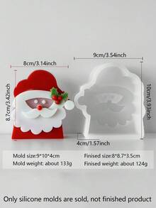 Christmas Gift Box, Teddy Bear, Christmas Tree, Santa Claus, Gingerbread Man 3D Silicone Mold, Candle Mold, Durable 3D Silicone Mold, Exquisite Structure Easy To Disassemble And Clean, Specially Designed For Batch Candle Production, Compatible With Plaster Sculptures And Creative Graffiti, Inspiring Unlimited Imagination And Creativity For DIY Enthusiasts, Supporting Repeated Batch Production Of Candles Home Decor Christmas Decorations Room Decor, Christmas Gifts