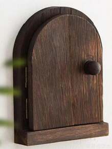 1 pieza Cubierta creativa de madera maciza para toma de corriente - Decoración de pared, protector de puerta del porche, cubierta protectora contra el polvo para toma de corriente - Sin necesidad de electricidad