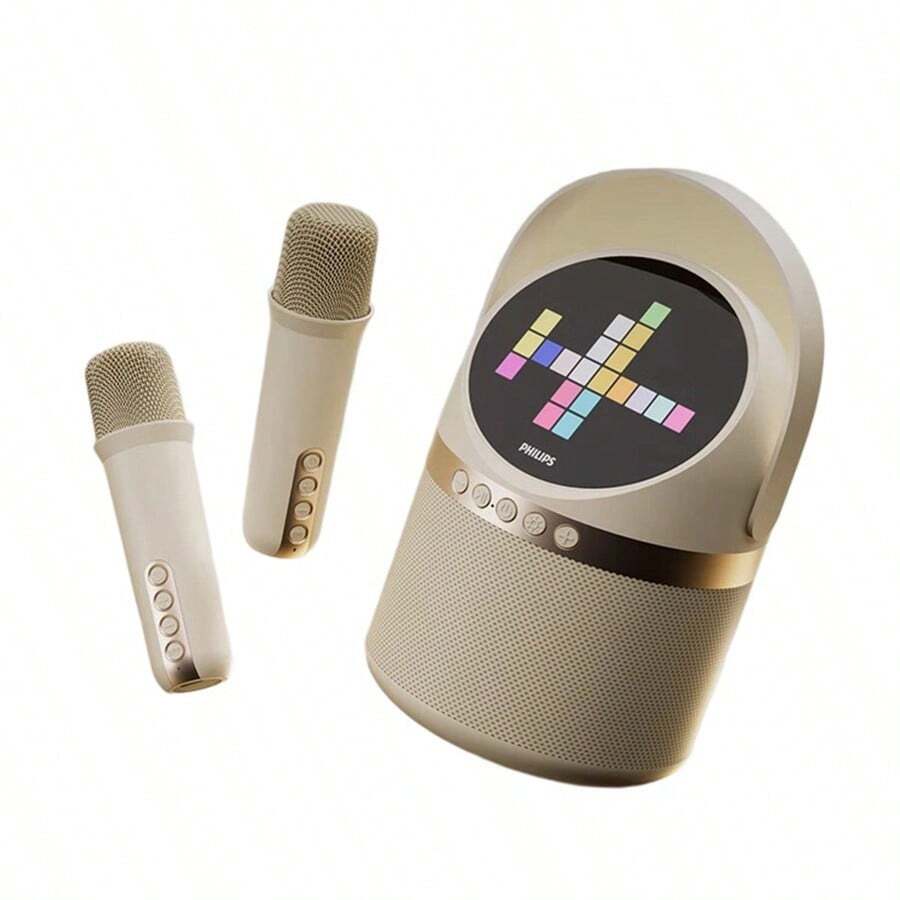 PHILIPS TAS2508 Karaoke Microphone Speaker Integrated Microphone With Built-In Sound Card Home Ktv Audio Set Bluetooth Wireless Speaker Beige - Off White - View 1