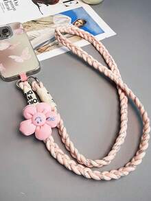 1 件向日葵设计三股编织挂绳手机带，时尚耐用，适合户外活动，送给母亲、家人、朋友、生日、节日的礼物，手机挂饰，手机链 - 彩色 - 查看 9