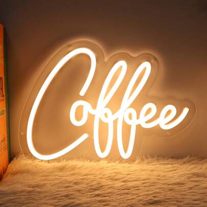 Coffee Bar Neon Sign Light For Restaurant Coffee Shop Cafe Bar Beer Pub Store Ad Window Display LED Coffee Cup Kitchen Bedroom Man Cave Home Birthday Party Wall Sign Decor 5V USB