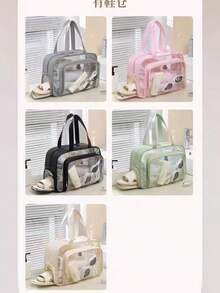 Clear PVC Waterproof Swimming Bag - Travel Handbag And Shoulder Bag - Gris - Ver 4