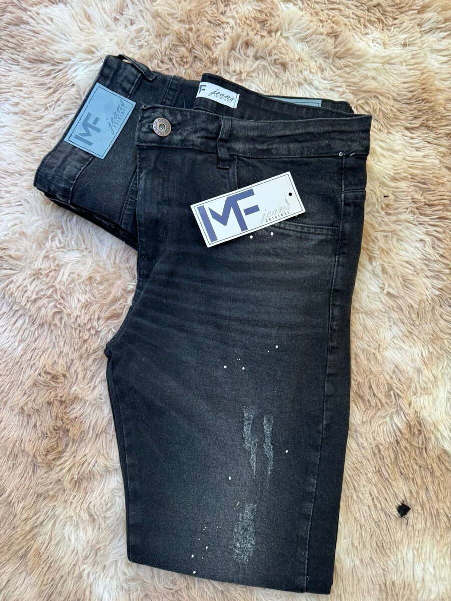 Men's Ripped Jeans Premium Skinny Lycra TUNG NEW - Black - View 1