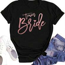 Bride Shirts For Women Bride Team Tshirt Short Sleeve Bachelorette Party Wedding Bridesmaids Squad Tee Tops - Black27 - 查看 1