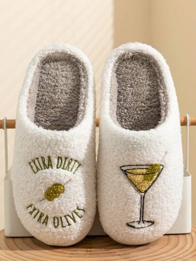 Hatastic Pantofole "Dirty Martini" Extra Sporche | Pantofole morbide e confortevoli, soffici, regalo per feste, addio al nubilato, mamma e figlia, Natale