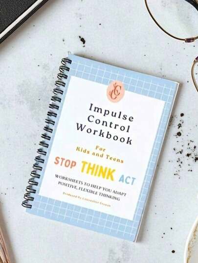 Impulskontroll-Arbeitsbuch: Spiralförmiges Emotionsregulations-Tagebuch mit "Handeln vor dem Denken" Aktivität - Sozial-emotionales Lernen, Kommunikationsfähigkeiten, Farbarbeitsbuch, geeignet für ADHS und Selbstregulation