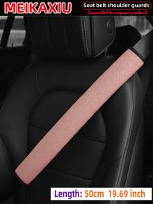 MEIKAXIU 50cm/19.69in PU Leather Embossed Comfortable Soft Extended Car Shoulder Pad, Universal Car Decor Accessory, Safety Belt Protector To Relieve Pressure And Prevent Tightness