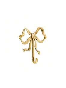 1 buc cârlig de perete cu fundă aurie, cârlige cu nod de fundă aurie, cârlige de perete cu fundă din alamă, cuier pentru ușă, cârlige pentru prosoape, cârlige pentru haine din alamă, cârlige decorative pentru nuntă, baie, sufragerie, decor bucătărie, cuier de perete metalic din alamă pentru sufragerie, baie