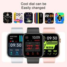 1 件男女通用方形运动智能手表，具有通话、消息、计步器、闹钟、天气、多种运动模式、可定制表盘、防水功能，适合日常使用 - 黑色 - 查看 9