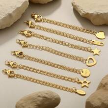 10pcs Stainless Steel Extension Extended Tail Chains Lobster Clasps Connectors DIY Jewelry Making Findings Bracelet Necklaces - Extension Chain - View 6