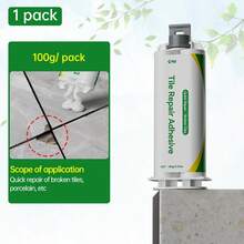 五件套陶瓷修补套装 - 超级防水密封胶，陶瓷修补剂 - 适用于水槽、浴缸、马桶和花瓶 | 耐高温 | 快速修补瓷器裂缝和孔洞