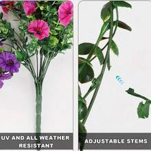 2pcs-Rayon Morning Glory With Eucalyptus Leaves, UV Resistant Realistic Hanging Flowers, Artificial Fake Flower Plants For Outdoor Spring And Summer Decoration, Artificial Hanging Flowers For Weddings, Homes, Offices, Gardens, Birthdays, Anniversaries, Festivals, Graduation Decorations, Thanksgiving Decorations, Halloween Decorations, Autumn Decorations, Harvest Festival Decorations, Room Decorations, Bedroom Decorations