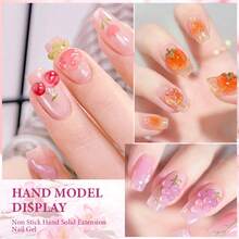 Mtssii 8ml Glass Jelly Non Stick Hand Extension Gel Nail Polish For 3D Carved Flower Nail Art Acrylic Gel Varnish Solid Builder Gel,Nail Art Building UV Gel Milky Jelly Hard Gel For Nail Painting Carving Tools - 青碧色 - 查看 7