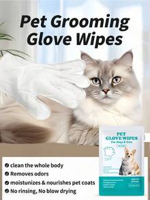 10 piezas Toallitas para mascotas, Guantes de baño sin agua para gatos y perros, Limpieza corporal completa, Hidratante, Limpieza en seco, Toallitas para mascotas, Guantes de baño sin agua, Baño para gatos, Toallitas para mascotas, Perros, Limpieza en seco, Guantes, Eliminación de olores, Desodorización, Solución de limpieza sin agua