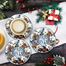 2 buc/4 buc/6 buc suporturi de pahare din silicon cu model de conuri de pin, decor pentru casă, Crăciun, cadou de Crăciun, decorațiune de Crăciun, potrivite pentru masă, cafenea, decorațiuni pentru toate anotimpurile, covorașe lavabile, decor pentru cameră, suporturi de pahare, covorașe pentru băuturi, covorașe pentru scurgere, covorașe pentru masă de bucătărie, decor pentru petreceri de interior și exterior, decor pentru casă, cadou ideal - Multicolor - Vizualizare 8