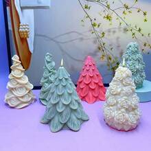 Christmas Tree Scented Candle Silicone Mold, DIY Plaster Diffuser Decor Mold For Christmas