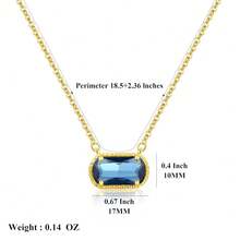 Birthstone Necklace For Women 14k Gold Plated Preppy Oval Stone Necklaces   Pendant Necklaces Birthday Gifts For Women Mom Wife Friends-307968 - 九月藍寶石 - 查看 8