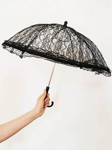 1pc Polyester Lace Umbrella, Suitable For 6-8 Years Old Flower Girl, Wedding, Performance, Evening Party, All Season