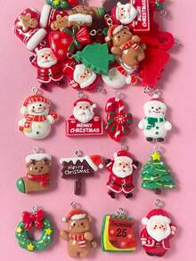 2/5/10pcs Christmas Themed Charm Pendant, Random Assorted Styles, Can Be Used For Earrings, Necklace,Christmas Gift,