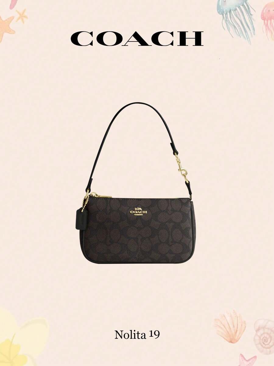 Nolita 19 In Blocked Signature Canvas Women Clutch Bag Ladies Cute Purses And Bags Women Bag Shoulder Bag - 黑色 - 查看 1