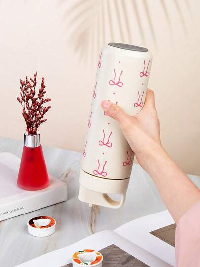 1PC 550ml/18.6oz Bow Tie Round Dot Series , Portable Water Cups, Home And Office Beverage Coffee Cups - Birthday Party Gifts, Couple Gifts, Kitchen And Dining Accessories