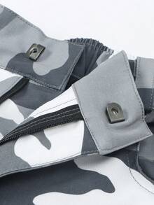 HISERWA Camouflage Mountainbike Shorts mit Mehrfachtaschen, atmungsaktiv, weite Passform für MTB-Rennen, Offroad-Radfahren, wasserdichte Outdoor-Sportshorts