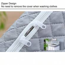 1PC New Polyester Lace Automatic Washing Machine Dust Cover, Dust-Proof Universal Fit For 10kg Machines, Decorative Embroidered Floral Pattern Cover With Ruffled Organza Trim - Elegant Home Appliance Protection