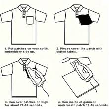 Parche bordado con calavera y corazón, decorativo para aplicar con plancha o coser, adecuado para ropa, bolsos, zapatos, sombreros, decoración del hogar - Negro - Ver 5