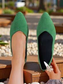 Women's Fashion Pointed Toe Slip-On Flats, Elegant Ballet Flat Shoes, Versatile Casual Loafers, Comfortable Lining, Suitable For All Seasons