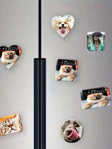 Customized Photo Heat Transfer Refrigerator Magnet, DIY Personalized Shaped Magnetic Refrigerator Sticker, Perfect For Refrigerator, Whiteboard And Storage Cabinet, Customized Baby Photo, Family Photo, Mother's Day Gift, Perfect Gift For Kids